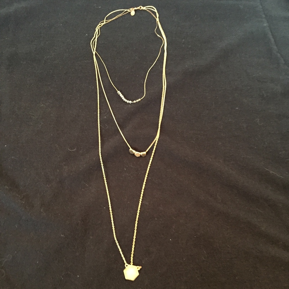 Express goldtone 3 tier necklace